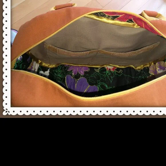 Crossbody Travel Bag for Women Canvas  Lightweight  Handmade Patchwork Design - Picture 5 of 12